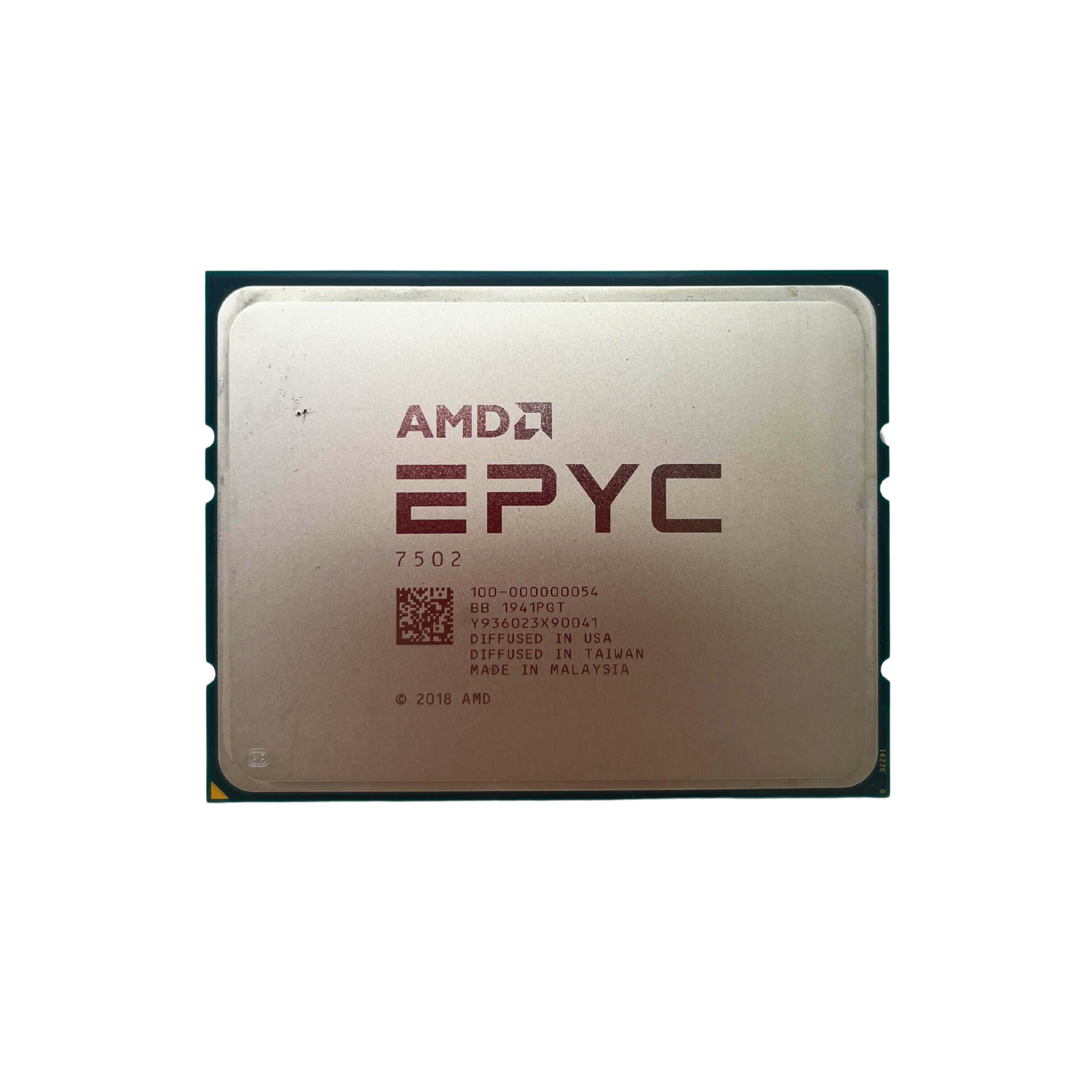 AMD EPYC 7502  32 Cores Socket SP3 Base Clock 2.5GHz  Processor AMD EPYC 7002 Series (100-100000045WOF)